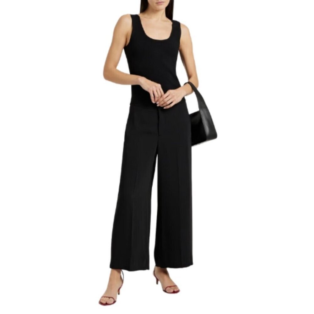 VINCE Womens 6 Wide Leg High Waist Career Trouser Pant Black Color